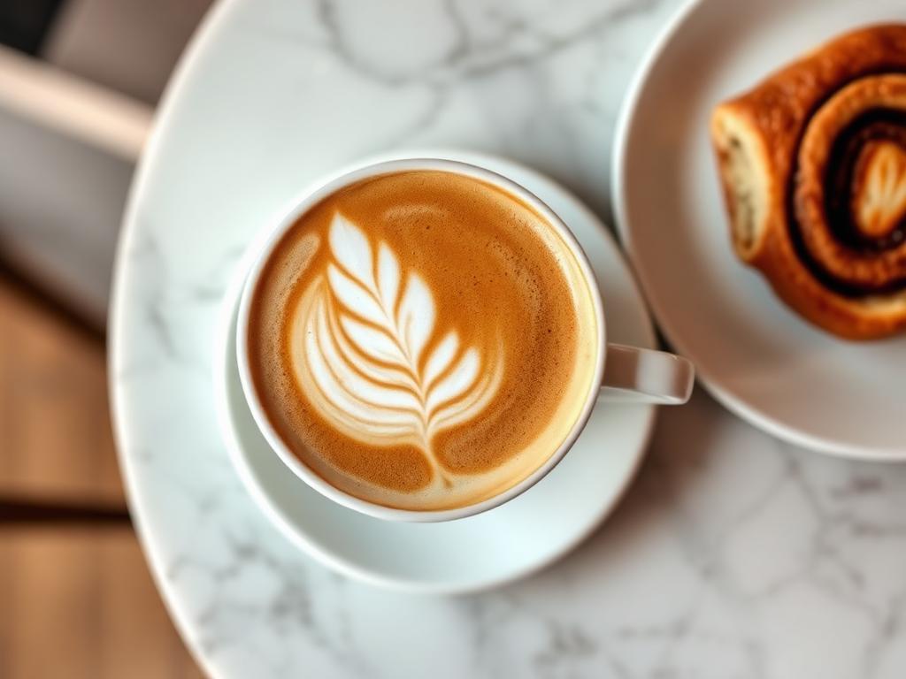 Café Luna cappuccino with latte art
